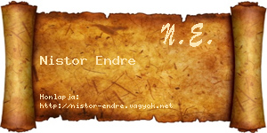 Nistor Endre névjegykártya
